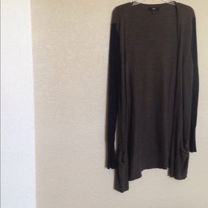 Long olive green cardigan